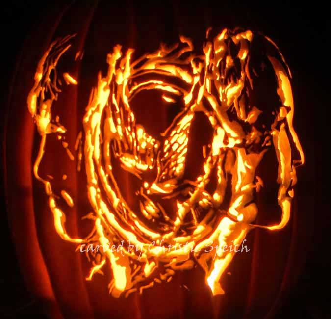 mockingjay pumpkin stencil